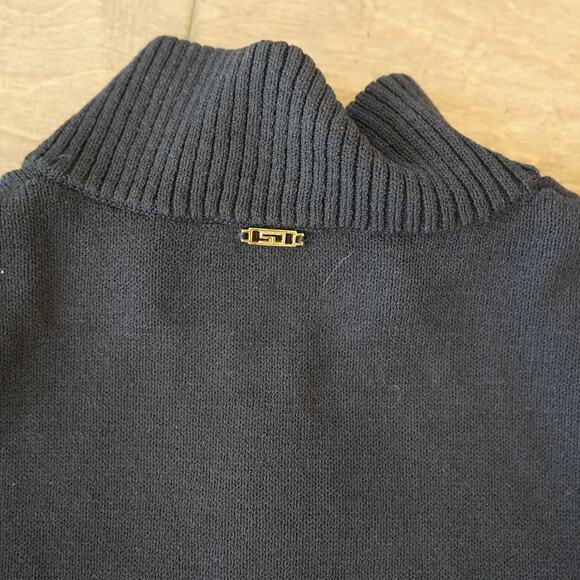 ST.JOHN SPORT Marie Gray Wool Blend Santana Knit Bomber Jacket Zip-Up Black Sz.M - Picture 8 of 8